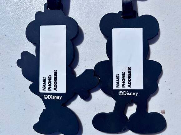 Disney Mickey & Minnie Mouse Set of 2 PVC Luggage Bag Tags - Picture 7 of 10
